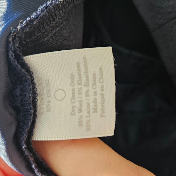 Everlane Slim Wool Trouser Pants Sz 12 Navy Blue Cropped Ankle - Picture 10 of 10